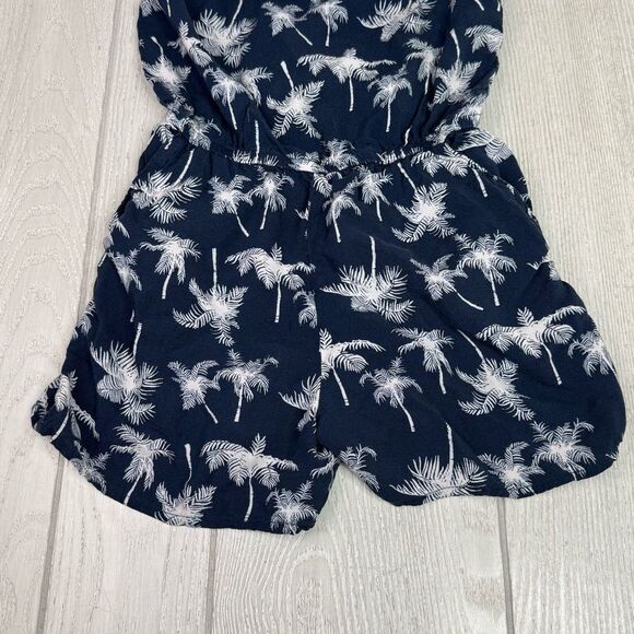 Girls Romper H&M Sz 8-9 Blue with palm trees, tropical - Picture 4 of 7